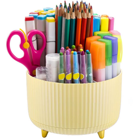 Drehbarer Schreibtisch-Organizer, multifunktionaler Stiftehalter, drehbarer Schreibtisch-Organizer mit Schlitz