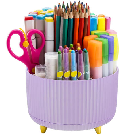 Drehbarer Schreibtisch-Organizer, multifunktionaler Stiftehalter, drehbarer Schreibtisch-Organizer mit Schlitz