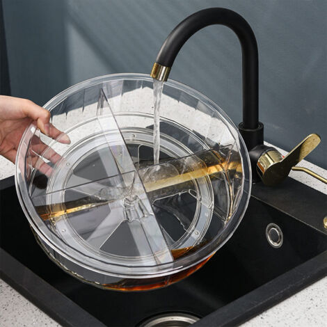 Drehbarer Tablett-Organizer, transparenter PET-Drehorganizer für Küche, Kosmetik, Snacks, 30,5 cm Durchmesser