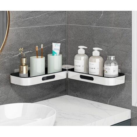 Drehbares, mehrstöckiges Wandregal fürs Badezimmer – Schwimmender Dusch-Organizer für Shampoo, Seife und Accessoires ohne Bohren