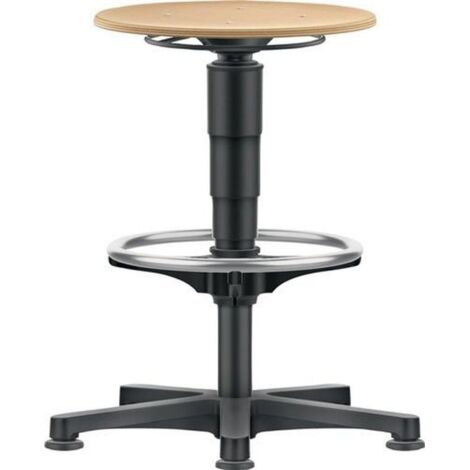 Drehhocker Bodengleiter u.Fußring Buche Sitzhöhenverstellung 560-830mm BIMOS