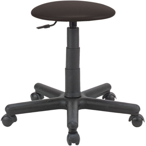 Drehhocker Goliath Kunstledersitz schwarz Sitzhöhe 395-530 mm mit Rollen