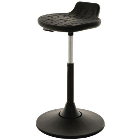 Drehhocker Kunststoff-Tellerfuß PU-Schaum schwarz Sitzhöhenverstellung 490-680 mm