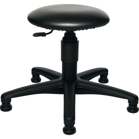 Drehhocker m.Bodengleitern Kunstlederpolster schwarz Sitz-H.390-520mm TOPSTAR