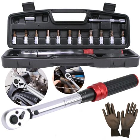 Drehmomentschlüssel Set 1/4" 3-25Nm 72 Zähne Ratschenkopf ±3% Fehlergenauigkeit