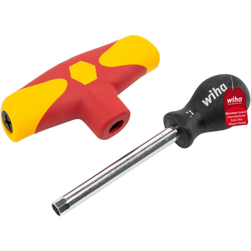 Adjustable torque screwdriver with T-handle TorqueVario®-S t electric 5-14 Nm, audible clicking signal upon reaching the torque value (43177) - Wiha