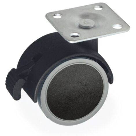 Drehrolle mit Bremse 40 mm schwarz