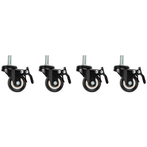 Drehrollen Lanberg schwarz 5 cm mit Bremse Satz 4