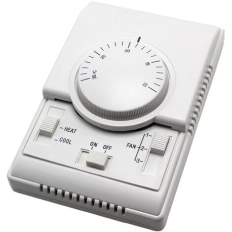 Drehschalter zur Temperaturregelung, mechanischer Thermostat, geeignet zur Temperaturregelung von Gebläsekonvektoren für Klimaanlagen.