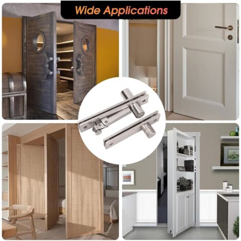 Drehscharnier – 360° leichtgängiges Drehscharnier mit 136 kg Tragkraft, Edelstahl, für Holz- und Aluminiumtüren – Unsichtbare Scharniere – 2 Stück