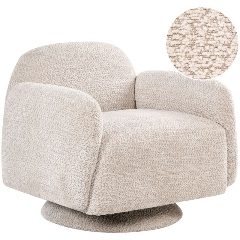 Beliani Drehsessel Stoff Beige Aapua