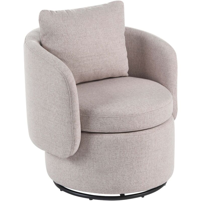 Beliani Drehsessel Horsens Mit Stauraum Stoff Beige