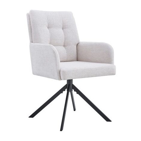 Drehstuhl aus Stoff, Kollektion PLUMO, Farbe Ecru