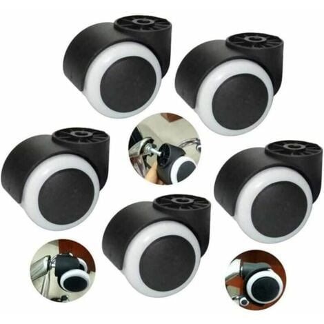 ROSEMARY Drehstuhlrad-Lochdurchmesser, stielloses Rad, geräuschlose Bürostuhlrollen, 5 Stück