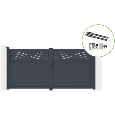 Drehtor 3,4 m HALTI H.160 cm Aluminium + RANGER B150 Motorisierung