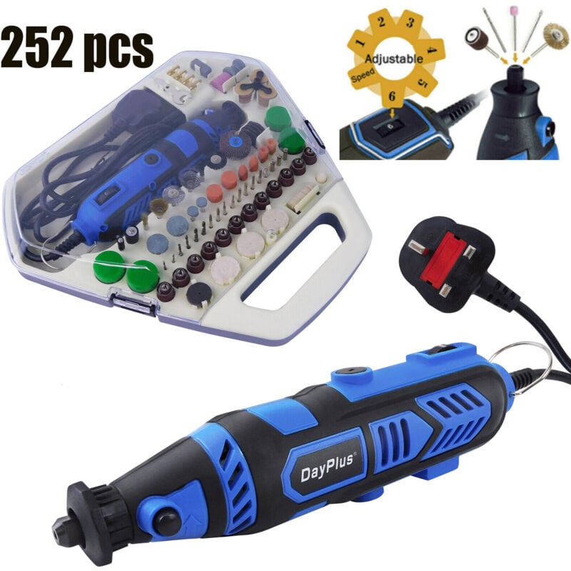 Image of Dayplus - Drehwerkzeug Dremel Multifunktionswerkzeug Schleifgerät Schleifer 252tlg Zubehör