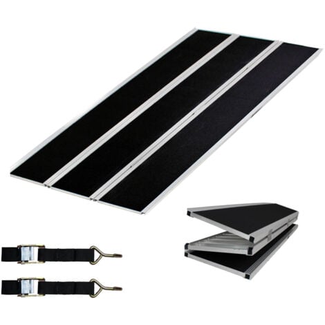 BAUMARKTPLUS DREIBREIT by TRUTZHOLM 3-fach Auffahrrampe klappbar 175cm Tragkraft 1020kg Alu grau schwarz beschichtet Verladerampe Rampe