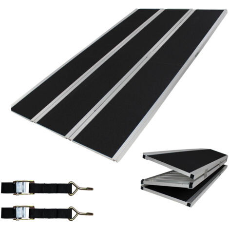 DREIBREIT by TRUTZHOLM 3-fach Auffahrrampe klappbar 255cm Tragkraft 1020kg Alu schwarz beschichtet
