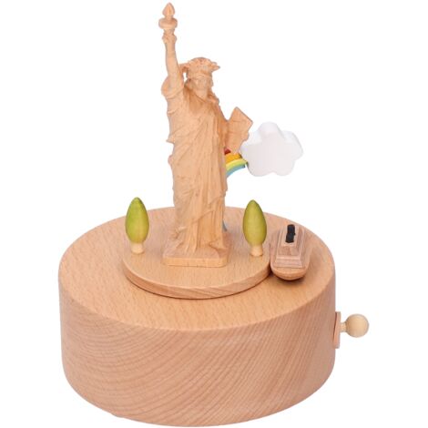 Dreidimensional geschnitzte Spieluhr aus Holz, drehbares Dekorationselement für Zuhause und handgefertigtes Geschenk