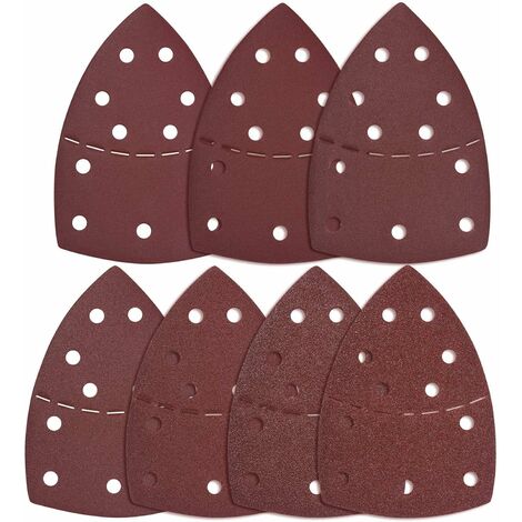 Dreieckige Schleifscheiben, 80 Stück Schleifpapier, 11 Löcher Schleifpapier mit 40/60/80/120/180/240/400, Korngröße 125 mm zum Schleifen, Entrosten und Polieren mit Exzenterschleifern