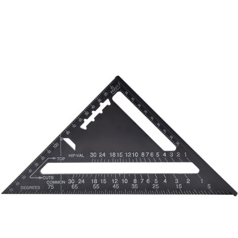 Dreieckiger Aluminiumlineal für Holzarbeiten, rechtwinkliges Quadrat 0-18 cm 90°