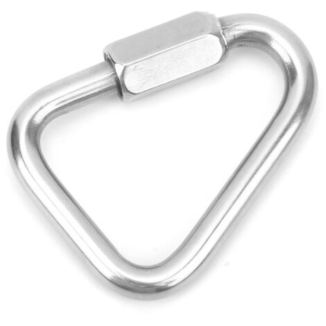Dreieckiger Schnellverschluss-Karabiner aus Edelstahl mit Schraubverschluss für Klettern und Wandern, 8 mm Durchmesser