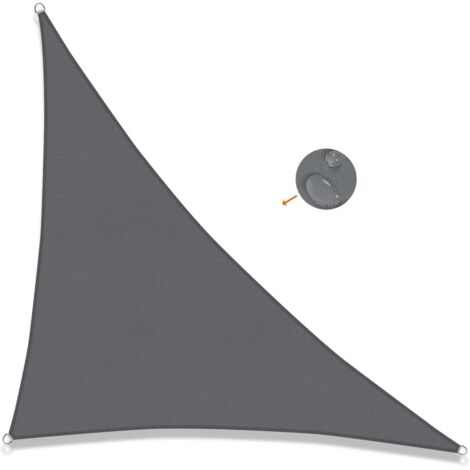 Dreieckiges Sonnensegel 3x3x4,3m wasserdichter Canvas-Schirm UV-Schutz, anthrazitgrau