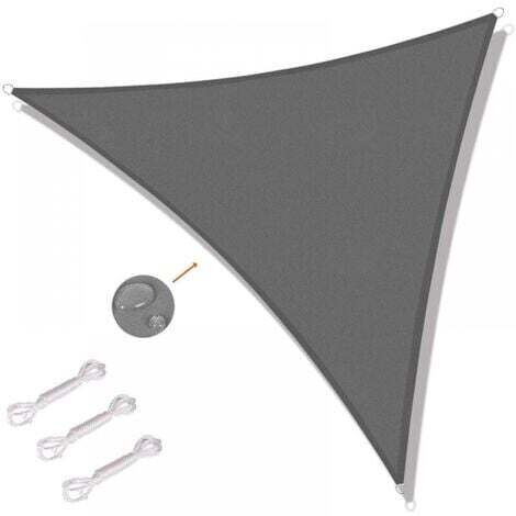 Dreieckiges Sonnensegel 6x6x6m Sonnensegel für den Außenbereich, Terrasse, Garten UV-Schutz - Grau