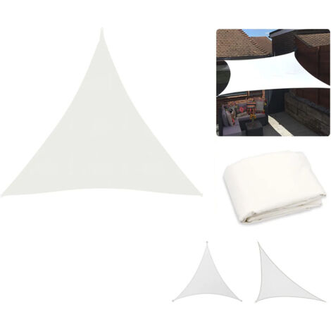 Dreieckiges Sonnensegel, weiß, 5x5x5 m, für Garten, Terrasse, Spielplatz oder Balkon