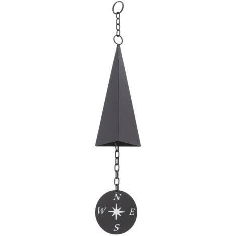 Dreieckiges Windspiel aus Metall mit Kompass – Wanddekoration für drinnen und draußen, für Garten und Terrasse