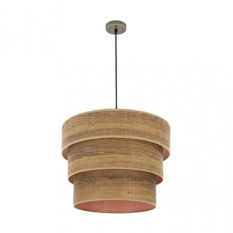 Dreifach-Anhänger smile 3xe27 Leder/dunkles Holz regx50x50 cm