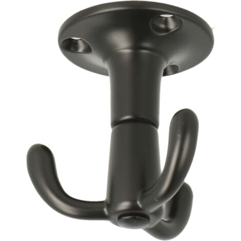 Dreifach Drehhaken Garderobe Spider - Drehhaken Decke ø 48mm, Höhe 52mm, Zamak, schwarz matt