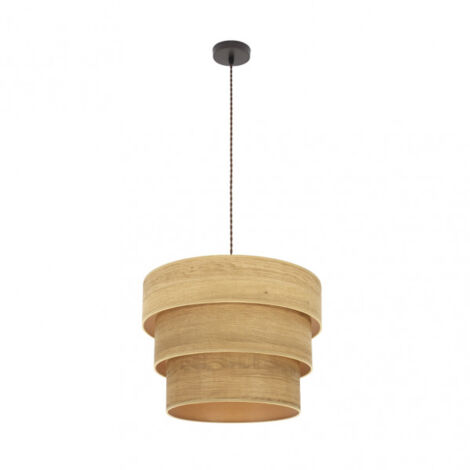 Dreifach-Hängeleuchte smile 1xe27 braun/hellbraun Holz regx40x40 cm