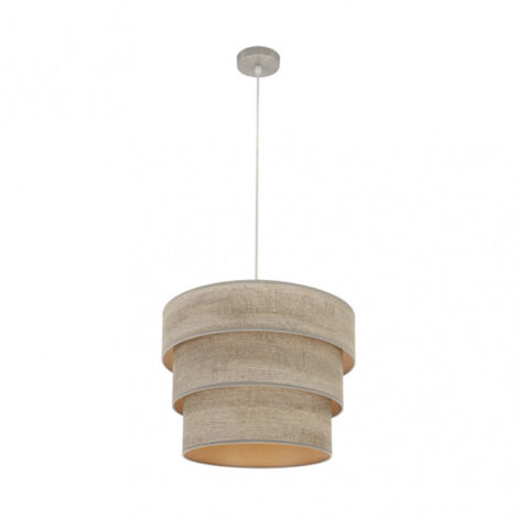 Dreifach-Hängeleuchte smile 1xe27 Nickel/Holz grau regx40x40 cm