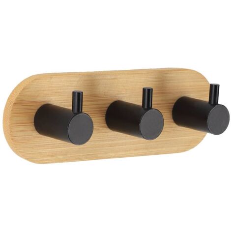 Dreifach-kleiderhaken bambus metall lackiert 3m- schwarz - Tendance