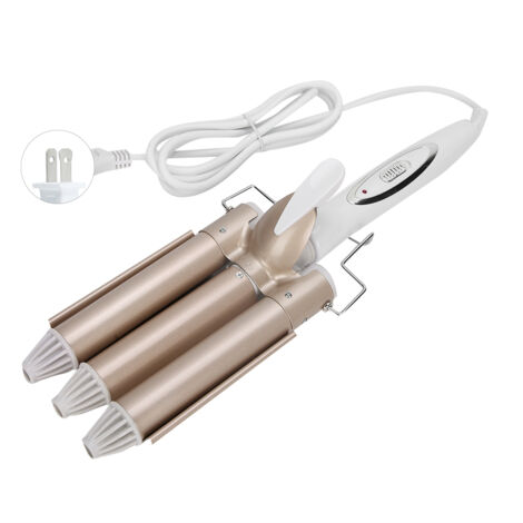 Dreifach-Lockenstab (25 mm) für Salonwellen, Glätteisen und Kreppeisen, 110–240 V, US-Stecker