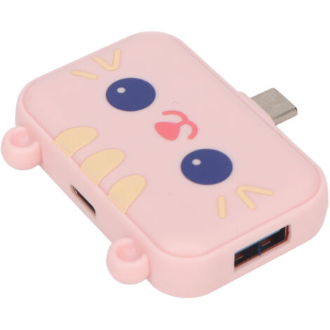 Dreifach-Port-4K-PD-60-W-USB-C-Netzteil für MacBook und Smartphones – Pink
