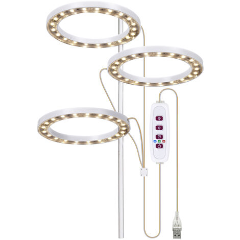 LED-Pflanzenwachstumslampe mit drei Köpfen, USB-Phyto-Lampe für Pflanzen, Vollspektrumlampe für Sämlinge von Zimmerpflanzen - Pink und lila