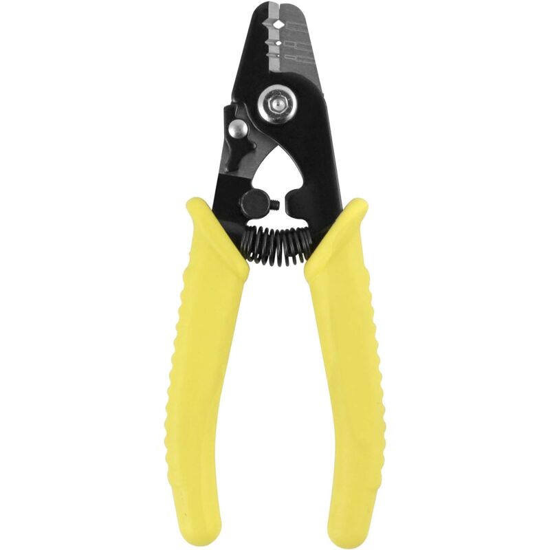 Image of Dreiloch-Glasfaser-Abisolierzange mit PVC-Griff zum Abisolieren von Fasern, 6 Zoll lang