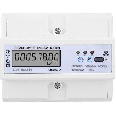 Dreiphasen-4-Leiter-Energiezähler mit LCD-Anzeige und präziser Messung