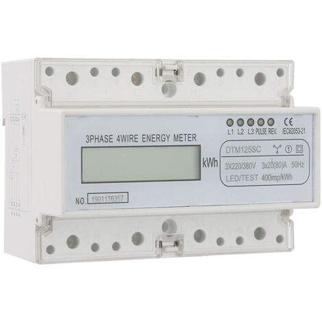 Dreiphasen-Stromzähler 20–80 A 220 V/380 V mit LCD-Anzeige zur Verbrauchsüberwachung
