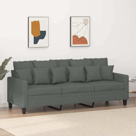 Dreisitzer Sofa Dunkelgrau 180 cm Stoff