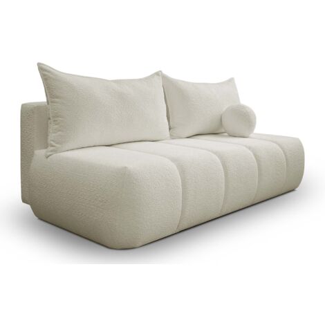 Dreisitziges Sofa PIANO mit Schlaffunktion Ecru
