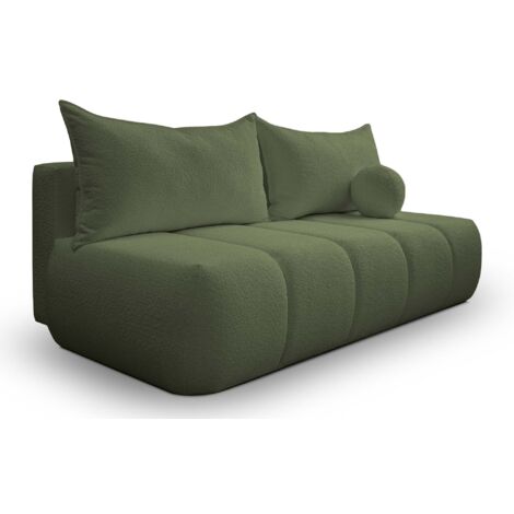 Dreisitziges Sofa PIANO mit Schlaffunktion Olive