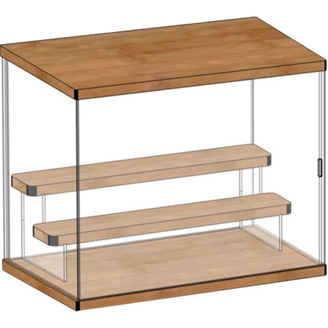 Dreistöckige Acryl-Aufbewahrungsbox für Figuren – Stoßfeste, mehrstöckige Vitrine mit Tür – 32 x 18 x 26,4 cm