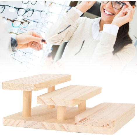 Dreistöckiger Brillenständer aus Holz – Sonnenbrillen-Präsentationsständer für Geschäft oder Zuhause