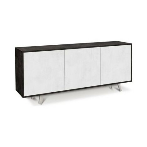 Dreitüriges Sideboard Schwarz Weiß Ossido 177x41x H74 cm
