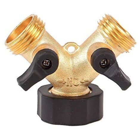 Dreiwege-Kugelhahn aus Messing, Y-Typ, Zweiwege-Umsteller, Gartenschlauch, langlebiger Wasserhahnverteiler, 1 Auslass