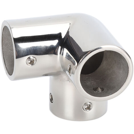 Dreiwege-Winkel-T-Stück aus hochglanzpoliertem Edelstahl 316 für Yachtreling-Verbindungen, Φ22-mm-Rohrbogen