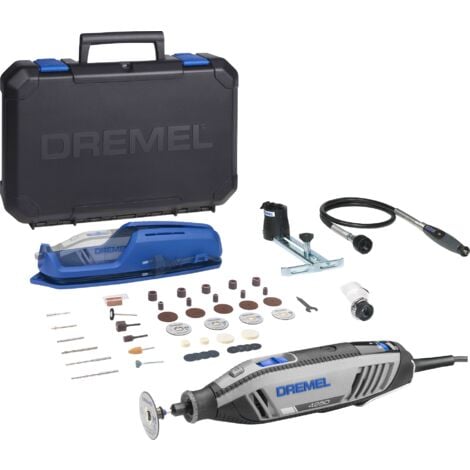 Dremel 4250 Rotationswerkzeug 175 W, Multifunktionswerkzeug-Set mit 3 Vorsatzgeräten und 45 Zubehören, 175-W-Motor mit Konstantelektronik, variable Drehzahl 5.000-35.000 1/min